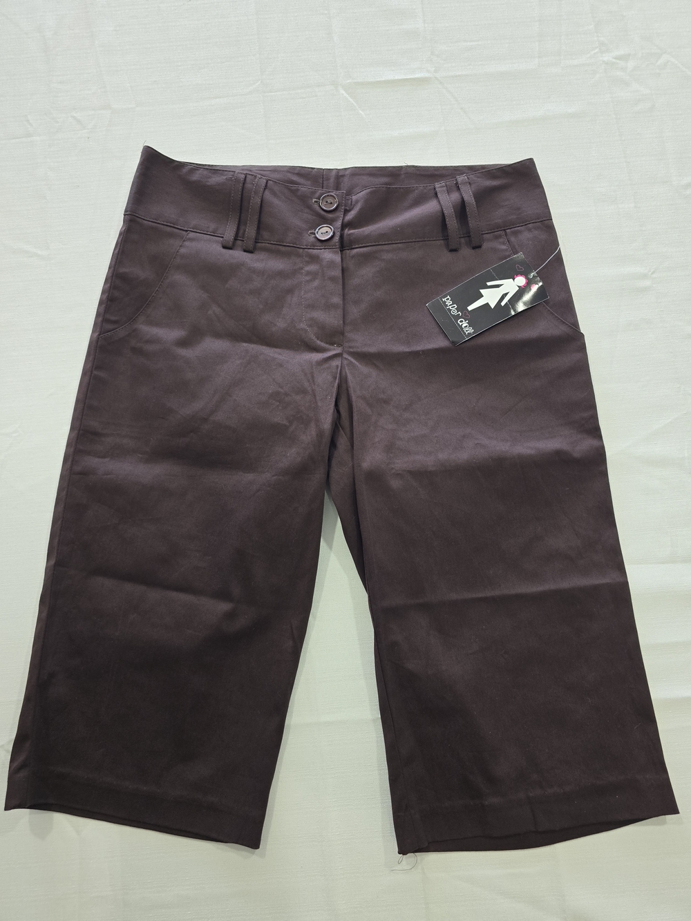 Paper Doll Dark Brown Knee-Length Shorts with Front Pockets Size 3